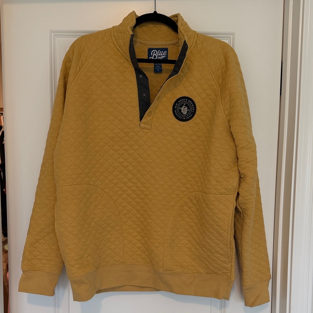 Big Grove Quilted Mustard Pullover